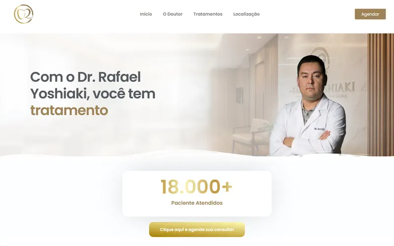Site institucional do consultório Dr. Rafael Yoshiaki, imagem do acervo